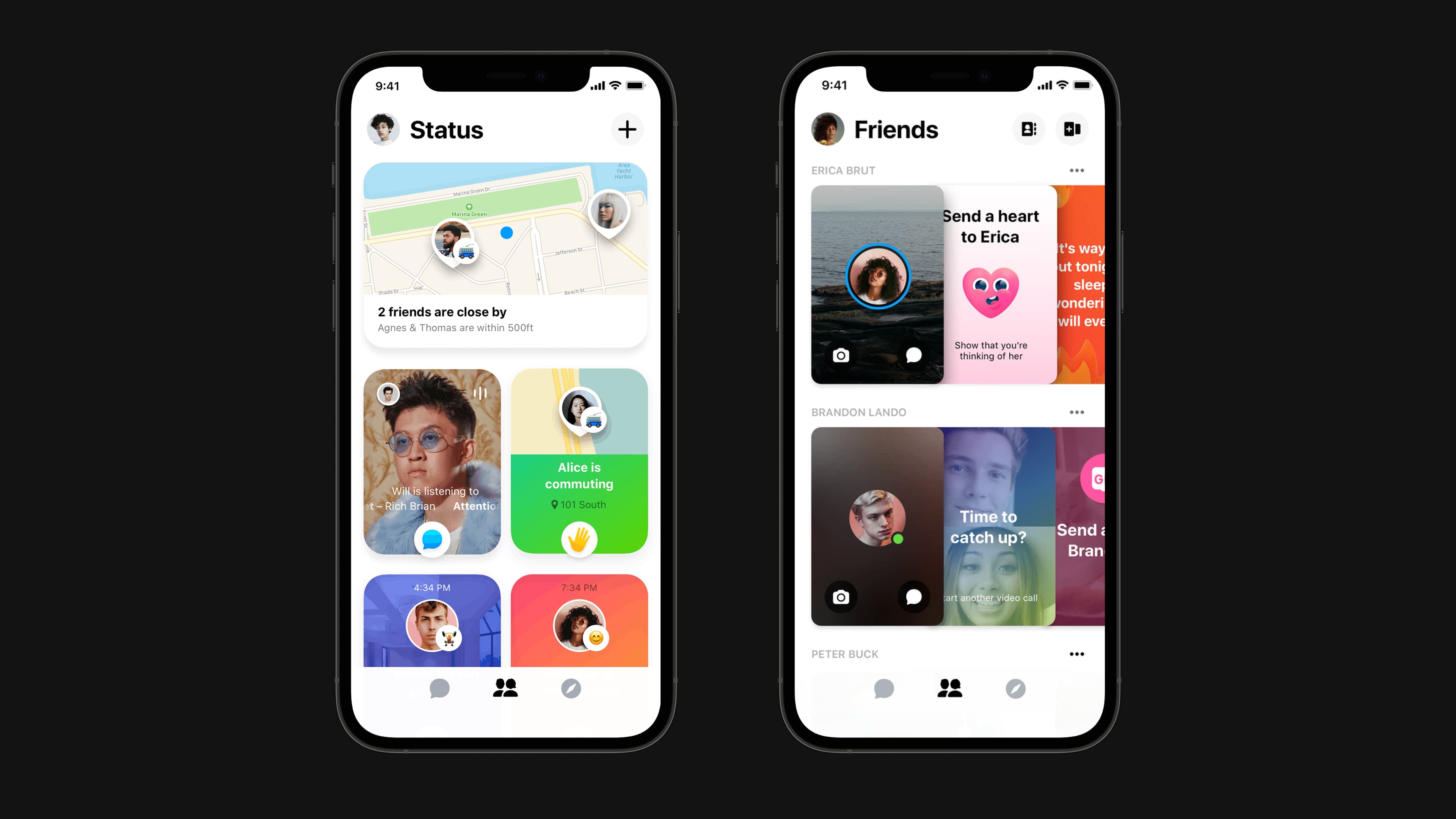 Messenger – Status/Friends Tab Concept